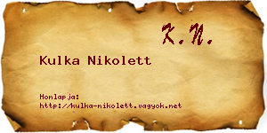 Kulka Nikolett névjegykártya